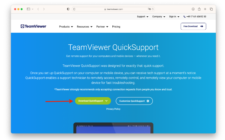 Fernwartung Via Teamviewer Quick Support Auf Einem Mac Mit Macos