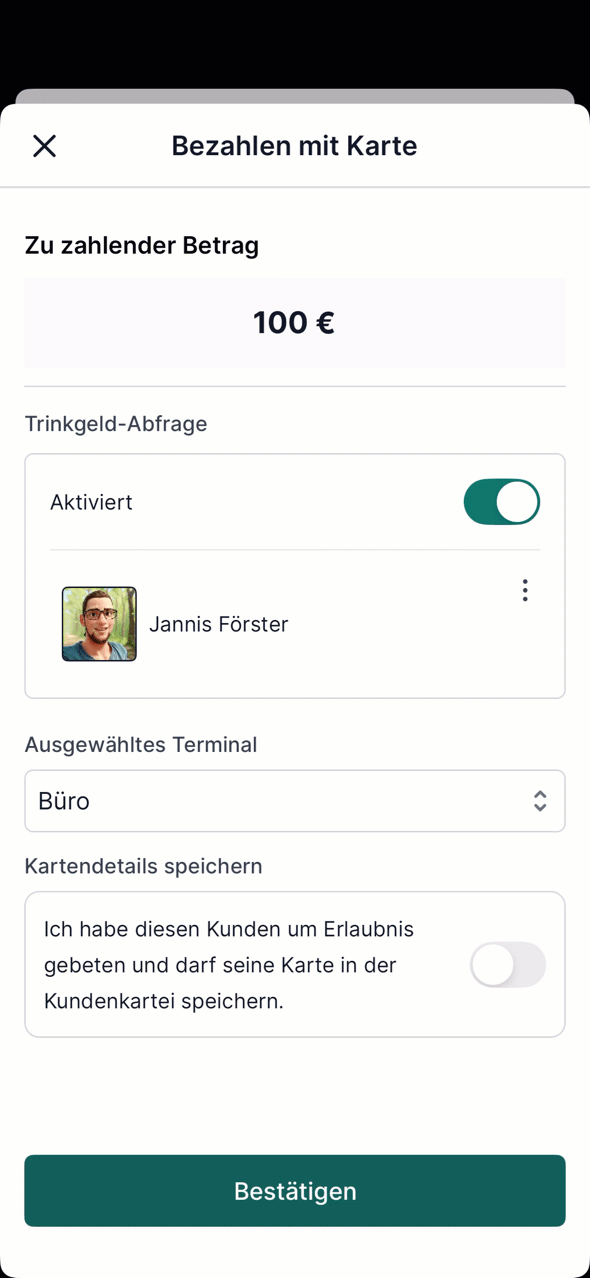 Trinkgeld hinzufügen Go.gif