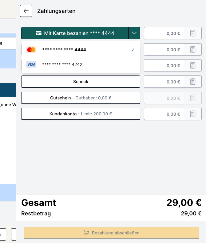 Zahlungsarten