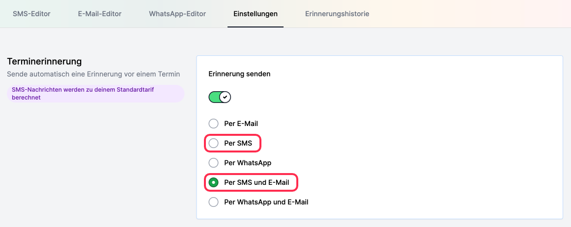 Terminerinnerungen SMS Kanäle.png
