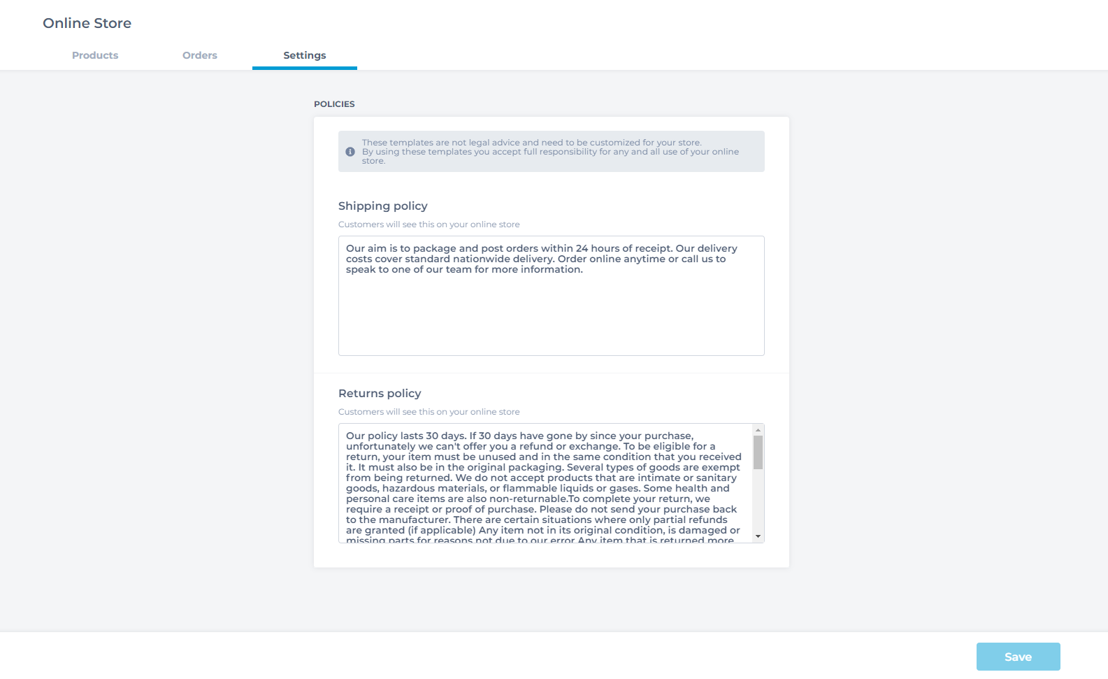 How do I edit the shipping & returns policy for the Online Store? – Phorest  Salon Software